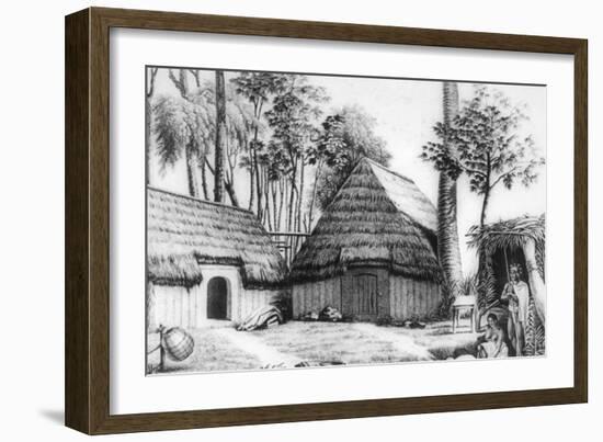 The House of the Chief, Kalaimoku, 1819-Alphonse Pellion-Framed Giclee Print