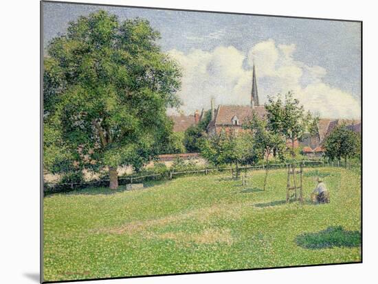 The House of the Deaf Woman and the Belfry at Eragny, 1886-Camille Pissarro-Mounted Giclee Print