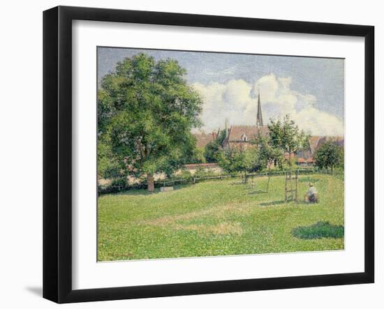 The House of the Deaf Woman and the Belfry at Eragny, 1886-Camille Pissarro-Framed Giclee Print