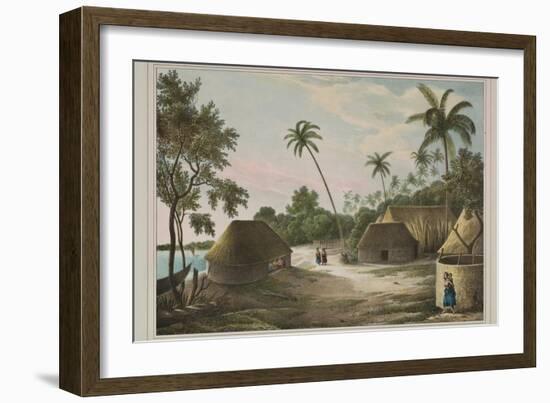 The House of the Tamaha, Moua, Tonga, 1830-Louis Auguste de Sainson-Framed Giclee Print