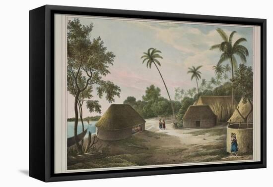 The House of the Tamaha, Moua, Tonga, 1830-Louis Auguste de Sainson-Framed Stretched Canvas