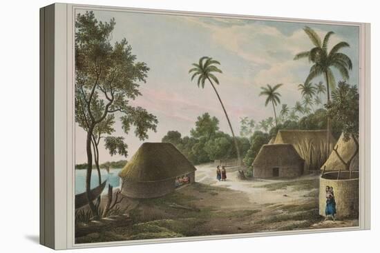 The House of the Tamaha, Moua, Tonga, 1830-Louis Auguste de Sainson-Stretched Canvas