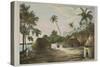 The House of the Tamaha, Moua, Tonga, 1830-Louis Auguste de Sainson-Stretched Canvas