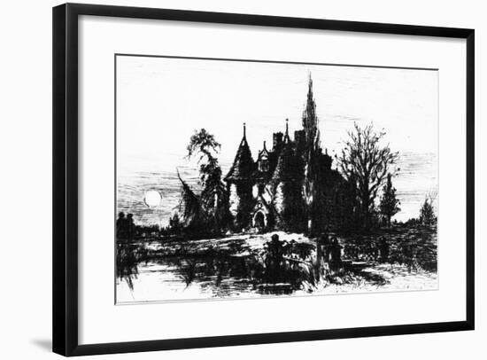 The House of Usher, Illustration from 'The Works of Edgar Allan Poe', 1884-Robert Swain Gifford-Framed Giclee Print