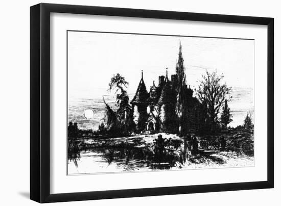 The House of Usher, Illustration from 'The Works of Edgar Allan Poe', 1884-Robert Swain Gifford-Framed Premium Giclee Print