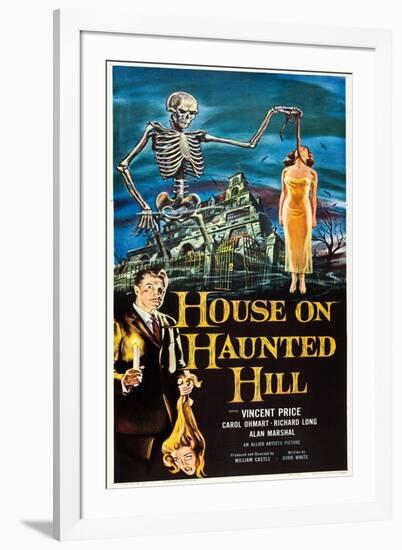 The House on Haunted Hill, Vincent Price, 1959-null-Framed Art Print