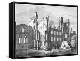 The Houses of Parliament after the Fire in 1834,-null-Framed Stretched Canvas