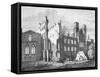 The Houses of Parliament after the Fire in 1834,-null-Framed Stretched Canvas