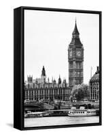 The Houses of Parliament and Big Ben - Hungerford Bridge and River Thames - City of London - UK-Philippe Hugonnard-Framed Stretched Canvas