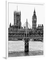 The Houses of Parliament and Big Ben - Hungerford Bridge and River Thames - City of London - UK-Philippe Hugonnard-Framed Photographic Print