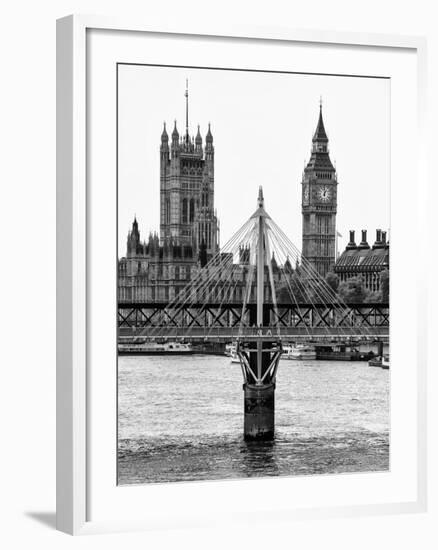 The Houses of Parliament and Big Ben - Hungerford Bridge and River Thames - City of London - UK-Philippe Hugonnard-Framed Photographic Print