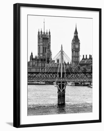 The Houses of Parliament and Big Ben - Hungerford Bridge and River Thames - City of London - UK-Philippe Hugonnard-Framed Photographic Print