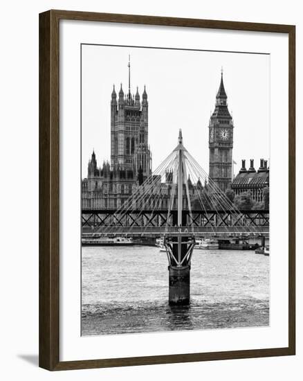 The Houses of Parliament and Big Ben - Hungerford Bridge and River Thames - City of London - UK-Philippe Hugonnard-Framed Photographic Print