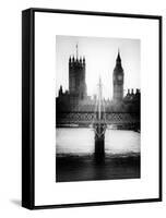 The Houses of Parliament and Big Ben - Hungerford Bridge and River Thames - City of London - UK-Philippe Hugonnard-Framed Stretched Canvas