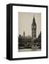 The Houses of Parliament and Big Ben - Hungerford Bridge and River Thames - City of London - UK-Philippe Hugonnard-Framed Stretched Canvas