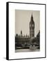 The Houses of Parliament and Big Ben - Hungerford Bridge and River Thames - City of London - UK-Philippe Hugonnard-Framed Stretched Canvas