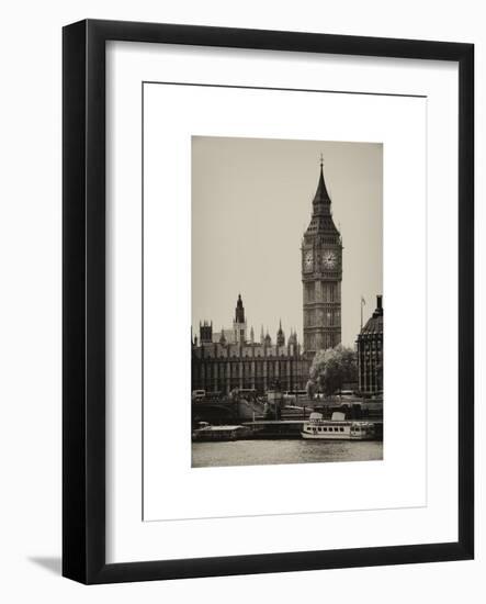 The Houses of Parliament and Big Ben - Hungerford Bridge and River Thames - City of London - UK-Philippe Hugonnard-Framed Art Print