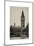 The Houses of Parliament and Big Ben - Hungerford Bridge and River Thames - City of London - UK-Philippe Hugonnard-Mounted Art Print