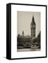 The Houses of Parliament and Big Ben - Hungerford Bridge and River Thames - City of London - UK-Philippe Hugonnard-Framed Stretched Canvas