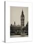 The Houses of Parliament and Big Ben - Hungerford Bridge and River Thames - City of London - UK-Philippe Hugonnard-Stretched Canvas