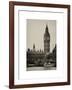 The Houses of Parliament and Big Ben - Hungerford Bridge and River Thames - City of London - UK-Philippe Hugonnard-Framed Art Print