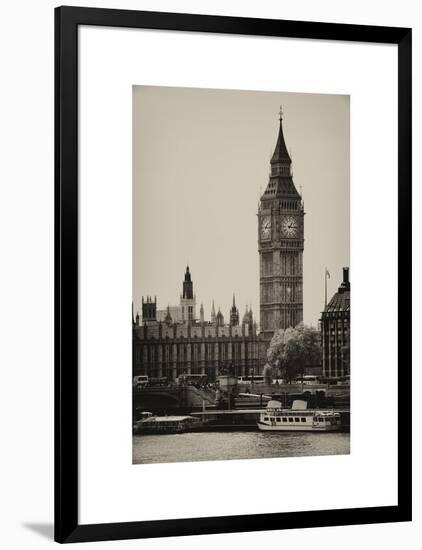 The Houses of Parliament and Big Ben - Hungerford Bridge and River Thames - City of London - UK-Philippe Hugonnard-Framed Art Print