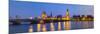 The Houses of Parliament and the River Thames Illuminated at Dusk.-Doug Pearson-Mounted Photographic Print