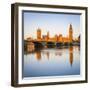 The Houses of Parliament and the River Thames Illuminated at Sunrise.-Doug Pearson-Framed Premium Photographic Print