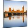 The Houses of Parliament and the River Thames Illuminated at Sunrise.-Doug Pearson-Mounted Premium Photographic Print