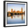 The Houses of Parliament and the River Thames Illuminated at Sunrise.-Doug Pearson-Framed Photographic Print