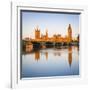 The Houses of Parliament and the River Thames Illuminated at Sunrise.-Doug Pearson-Framed Photographic Print