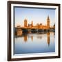 The Houses of Parliament and the River Thames Illuminated at Sunrise.-Doug Pearson-Framed Photographic Print