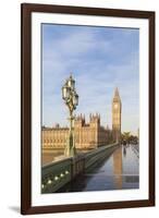 The Houses of Parliament and Westminster Bridge Bathed in Early Morning Light, London, England-null-Framed Giclee Print