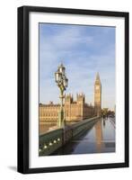 The Houses of Parliament and Westminster Bridge Bathed in Early Morning Light, London, England-null-Framed Giclee Print