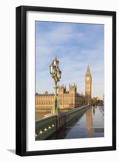 The Houses of Parliament and Westminster Bridge Bathed in Early Morning Light, London, England-null-Framed Giclee Print