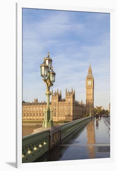 The Houses of Parliament and Westminster Bridge Bathed in Early Morning Light, London, England-null-Framed Giclee Print