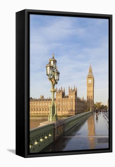 The Houses of Parliament and Westminster Bridge Bathed in Early Morning Light, London, England-null-Framed Stretched Canvas