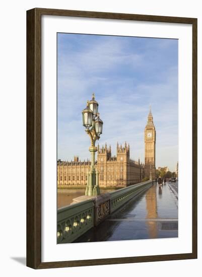 The Houses of Parliament and Westminster Bridge Bathed in Early Morning Light, London, England-null-Framed Giclee Print