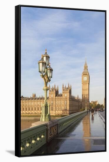 The Houses of Parliament and Westminster Bridge Bathed in Early Morning Light, London, England-null-Framed Stretched Canvas