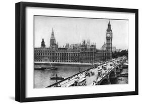 The Houses of Parliament and Westminster Bridge, London, 1926-1927-null-Framed Giclee Print