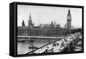 The Houses of Parliament and Westminster Bridge, London, 1926-1927-null-Framed Stretched Canvas