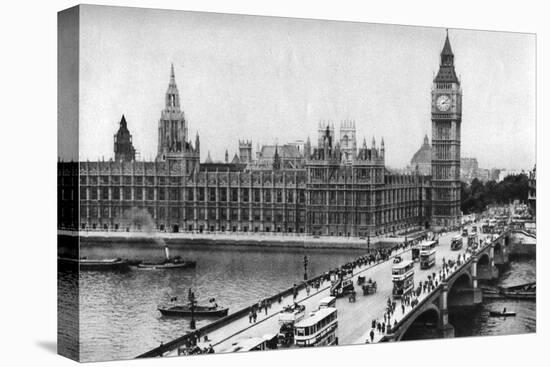 The Houses of Parliament and Westminster Bridge, London, 1926-1927-null-Stretched Canvas