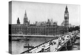The Houses of Parliament and Westminster Bridge, London, 1926-1927-null-Stretched Canvas