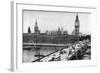 The Houses of Parliament and Westminster Bridge, London, 1926-1927-null-Framed Giclee Print