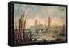 The Houses of Parliament and Westminster Bridge-Richard Willis-Framed Stretched Canvas