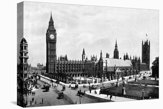 The Houses of Parliament and Westminster Hall Seen from Parliament Square, London, C1905-null-Stretched Canvas