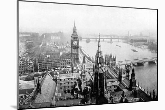The Houses of Parliament, as Seen from Victoria Tower, Westminster, London, C1905-null-Mounted Giclee Print