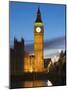 The Houses of Parliament, Big Ben and Westminster Bridge at Dusk, Westminster, London-Amanda Hall-Mounted Photographic Print