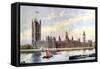 The Houses of Parliament from Lambeth Palace, Westminster, London, C1905-null-Framed Stretched Canvas