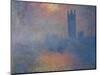 The Houses of Parliament in London-Claude Monet-Mounted Giclee Print